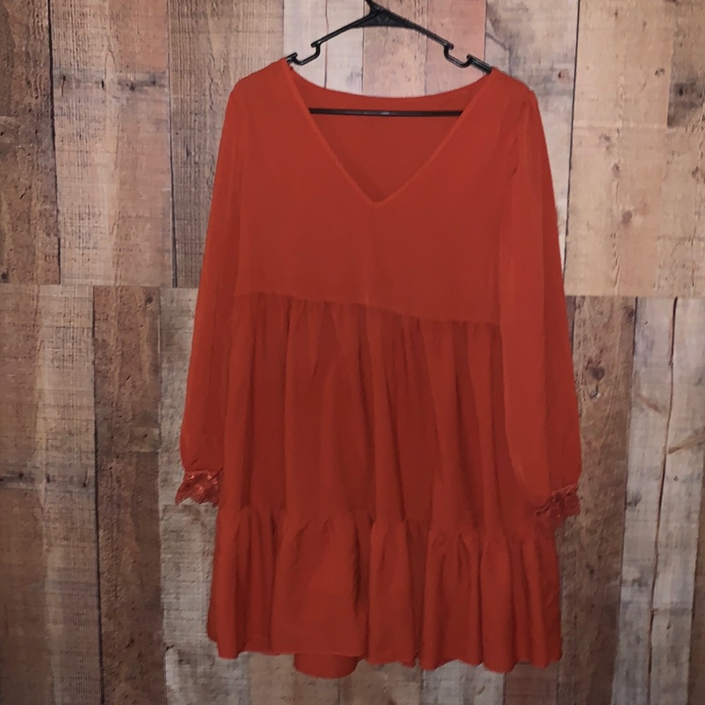 Burnt orange loose dress